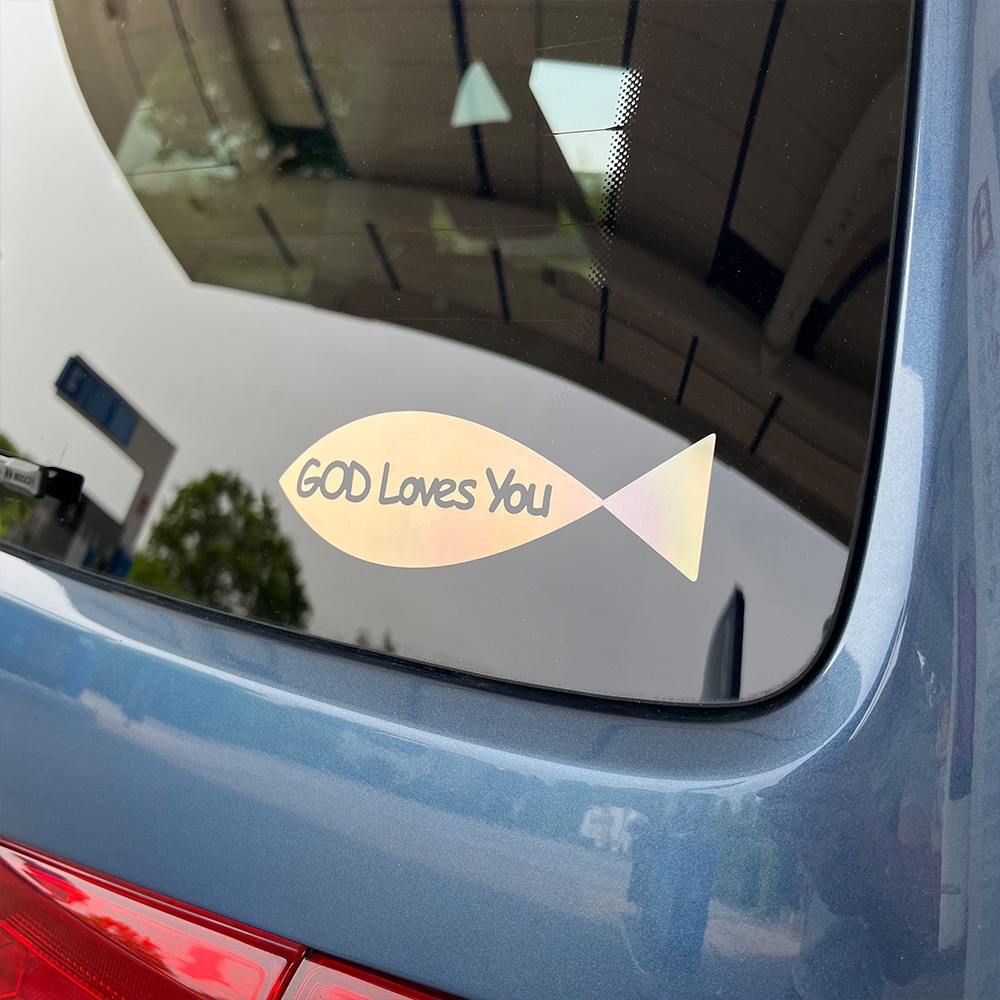 GOD LOVES YOU Sticker - Hologramm