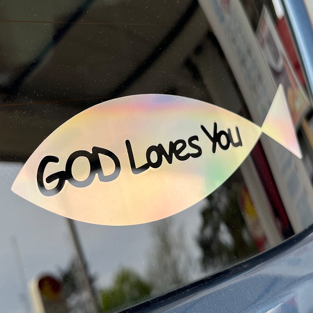 GOD LOVES YOU Sticker - Hologramm